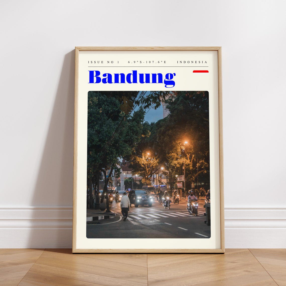 Bandung Indonesia Evening Street Lively Tree Lined Avenue Poster - Image 3