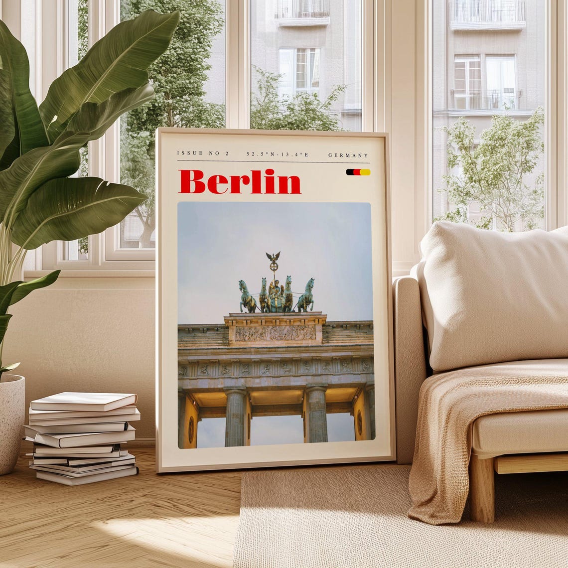 Berlin Germany Iconic Brandenburg Gate Historic City Travel Poster