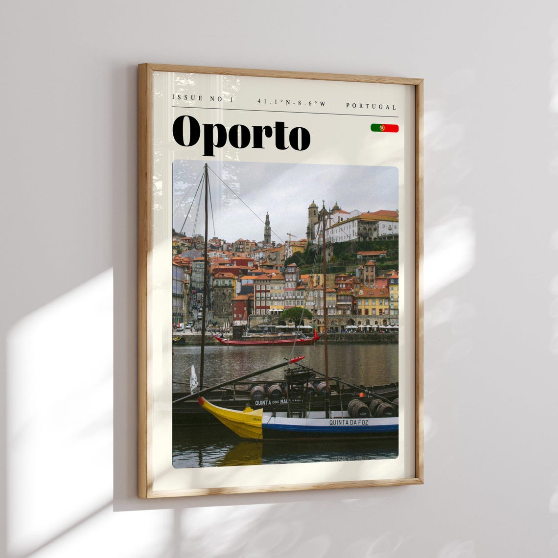 Oporto Portugal Douro River Boats Old Town Modern Travel Poster - Image 2