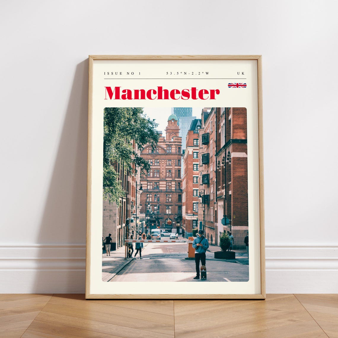 Manchester Historic Brick Street Scene Vintage Travel Poster - Image 3
