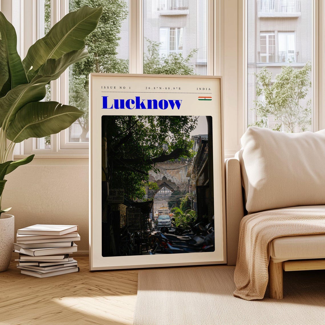 Lucknow India Old Town Alley With Archway Gateway Travel Poster Art