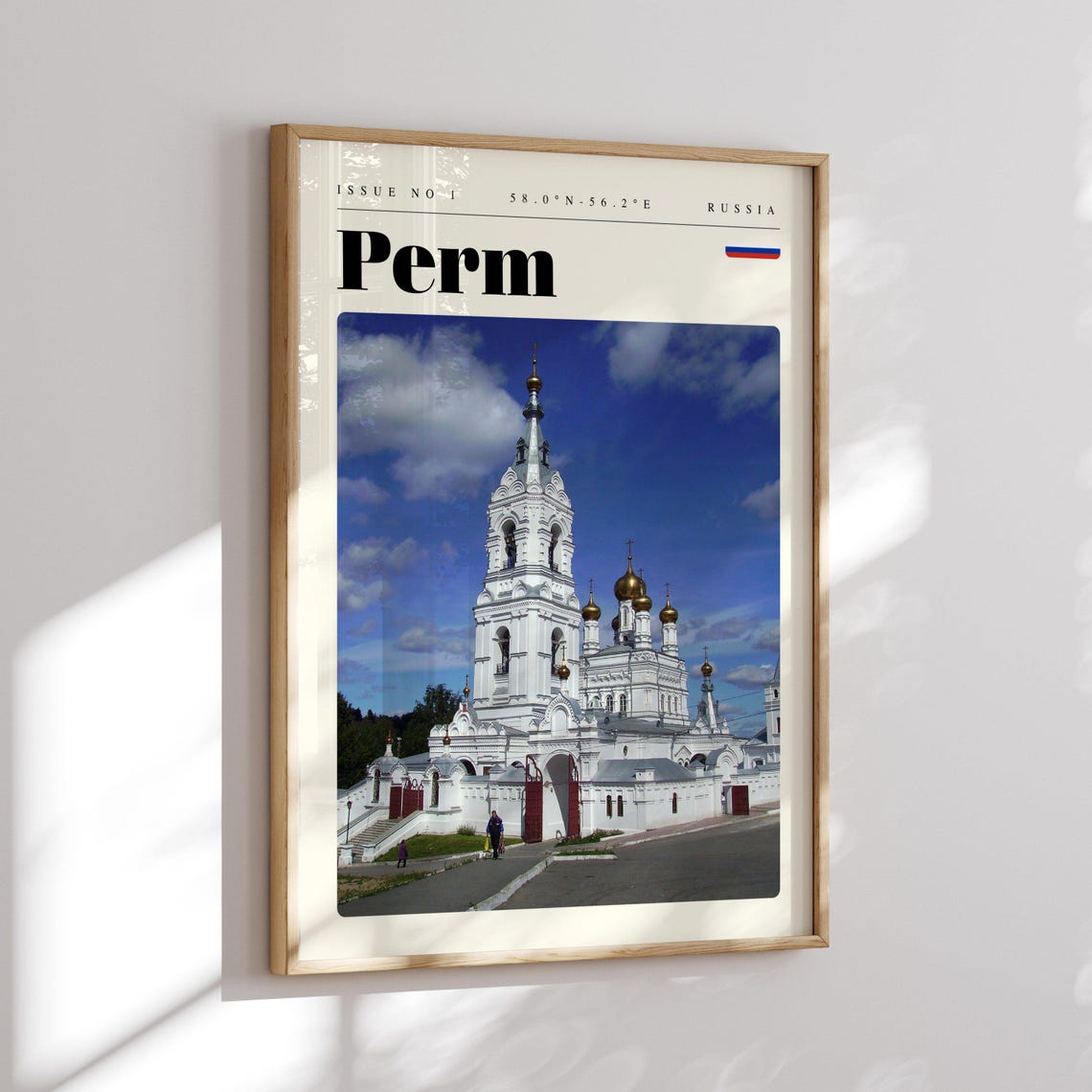 Perm Russia White Monastery Golden Domes Orthodox Travel Poster - Image 2