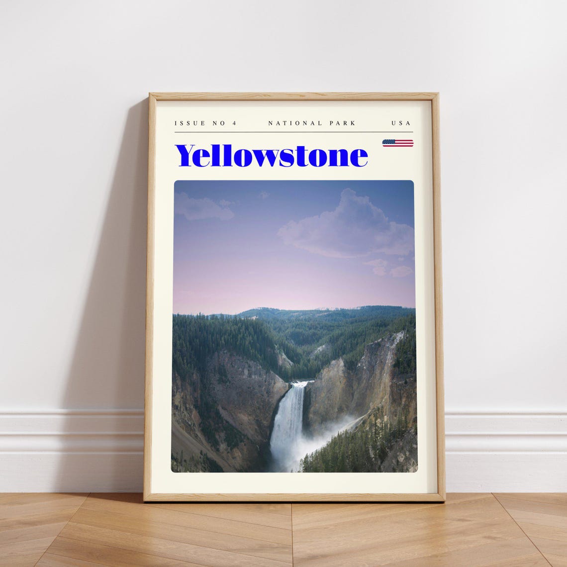Yellowstone National Park Waterfall Canyon Grand View Travel Poster - Image 3