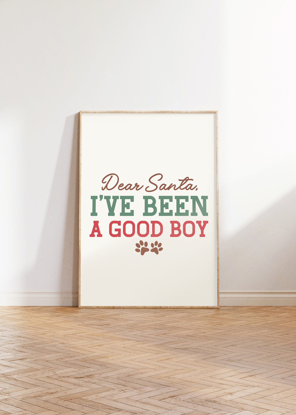 Dear Santa Christmas Dog Quote Art Print - Image 2