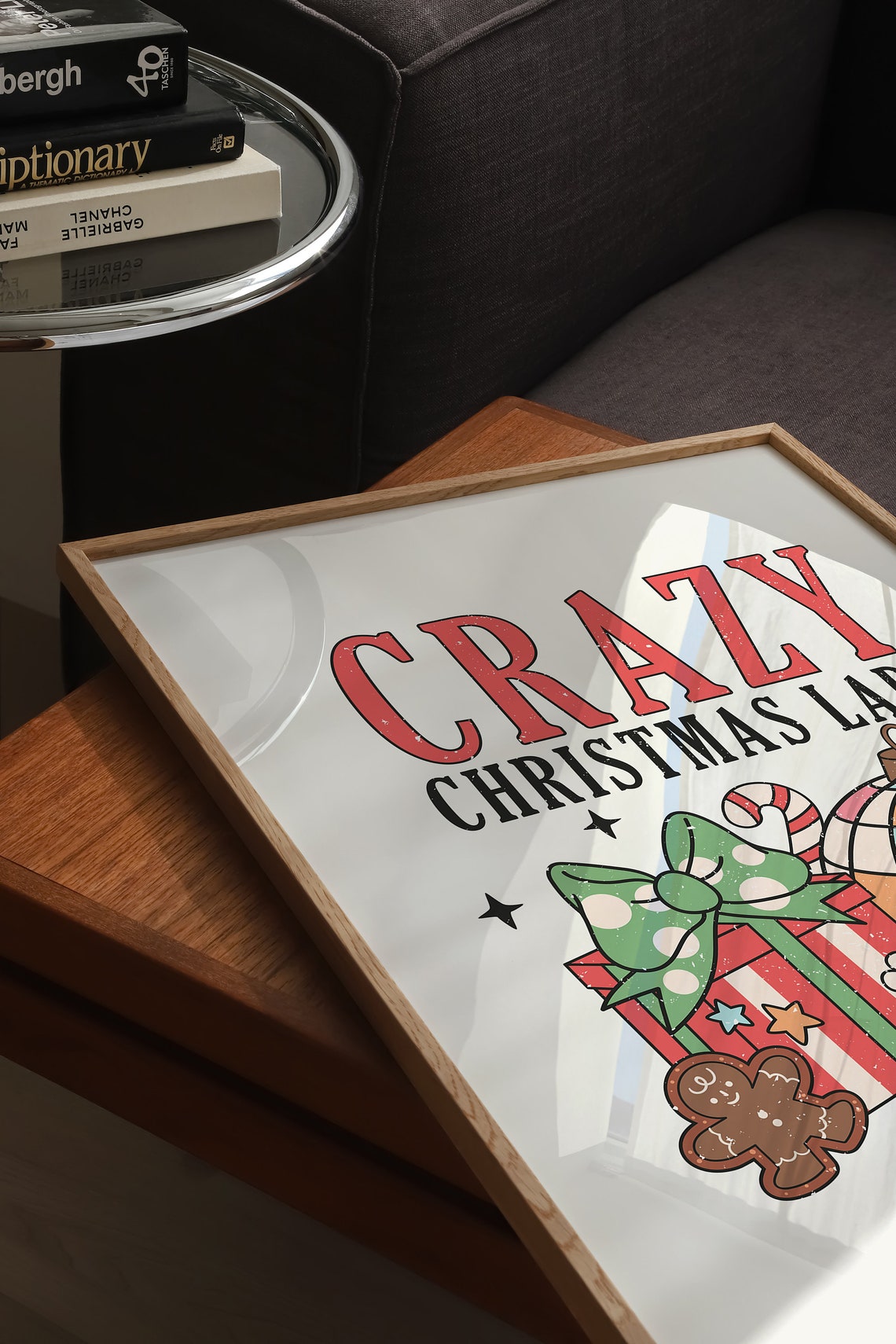 Crazy Christmas Lady Retro Ornaments Gift and Disco Bauble Poster - Image 5