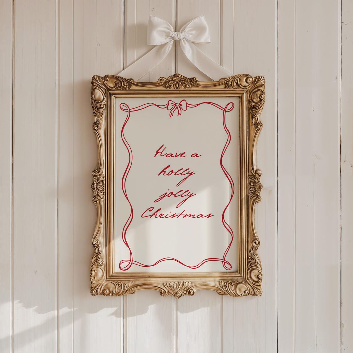 Have A Holly Jolly Christmas Coquette Christmas Minimalist Christmas Printables Classic Xmas Decor Cozy Winter Prints - Image 4