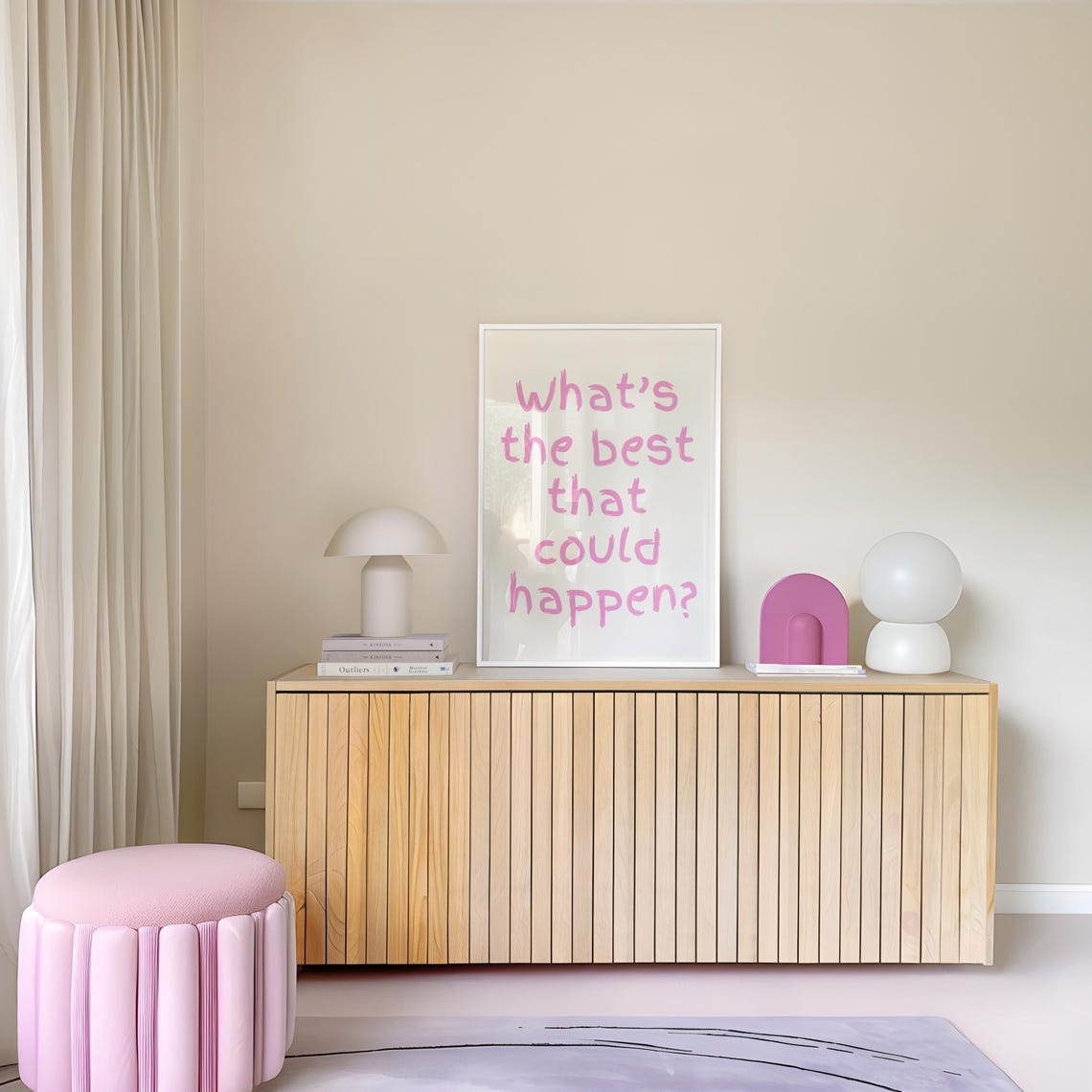 What's The Best That Could Happen Pink Handwritten Quote Poster - Image 5