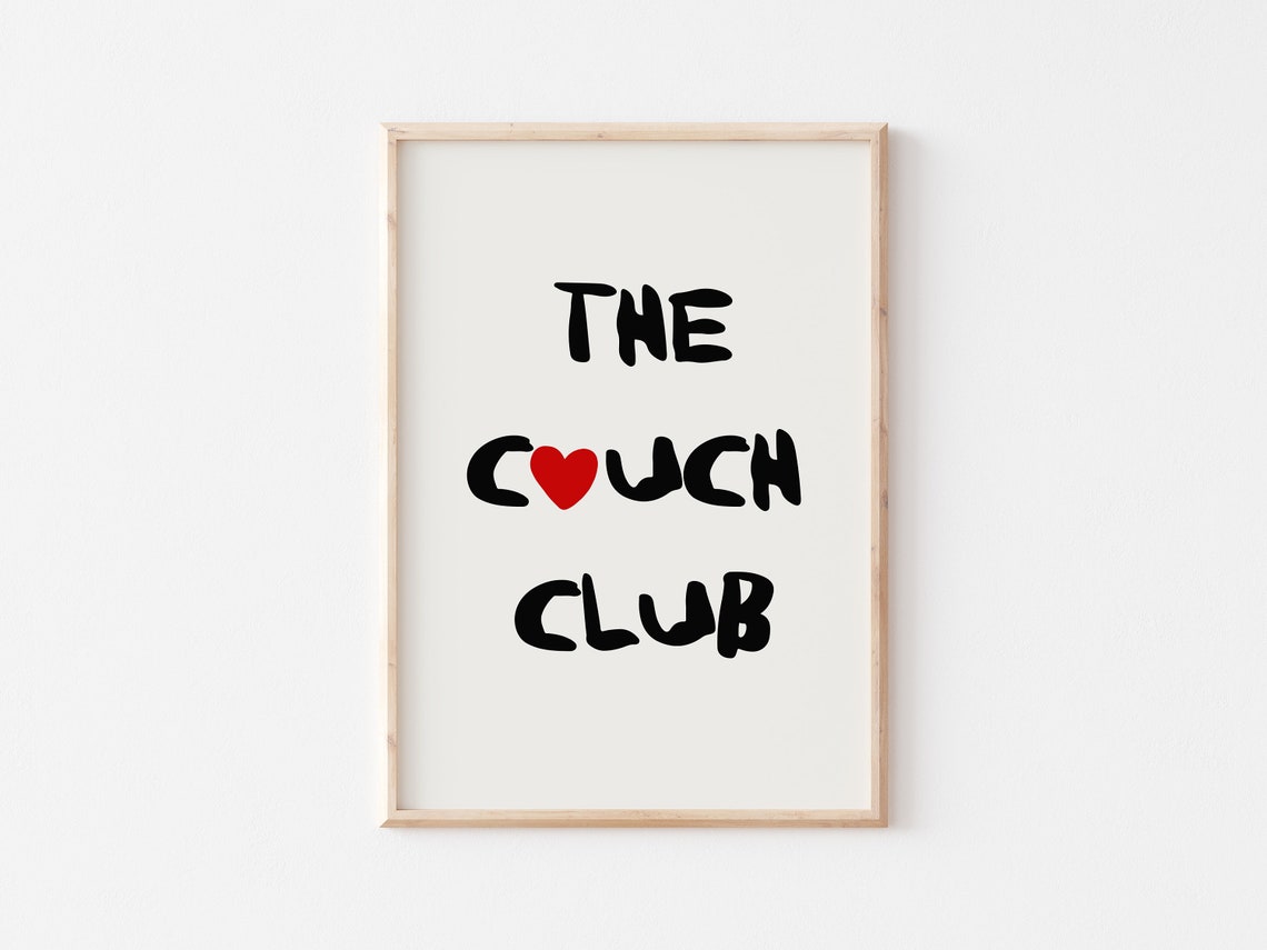 The Couch Club Heart Black Script Cozy Living Room Quote Poster - Image 5