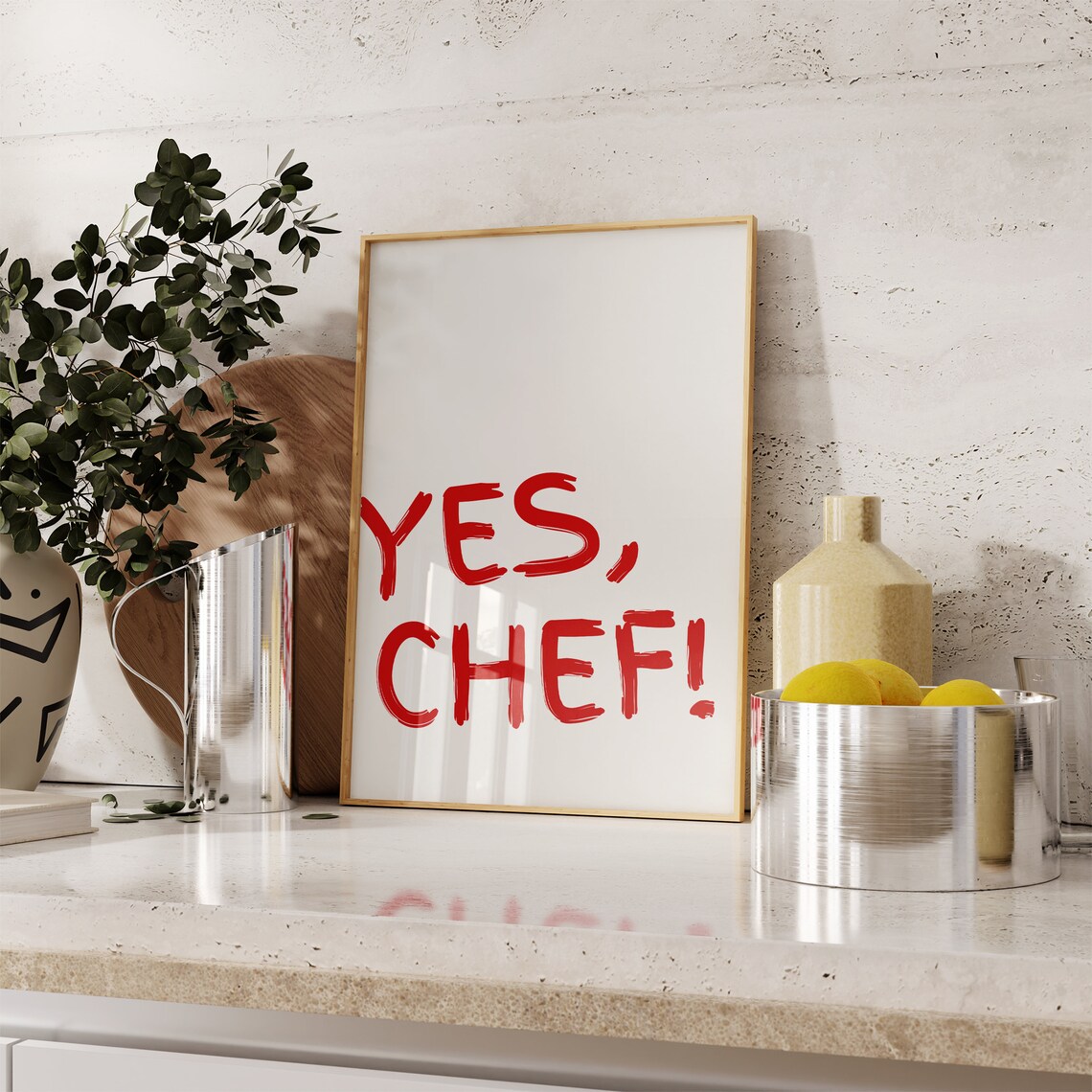 Yes Chef Aesthetic Kitchen Art Print, Modern - Image 2