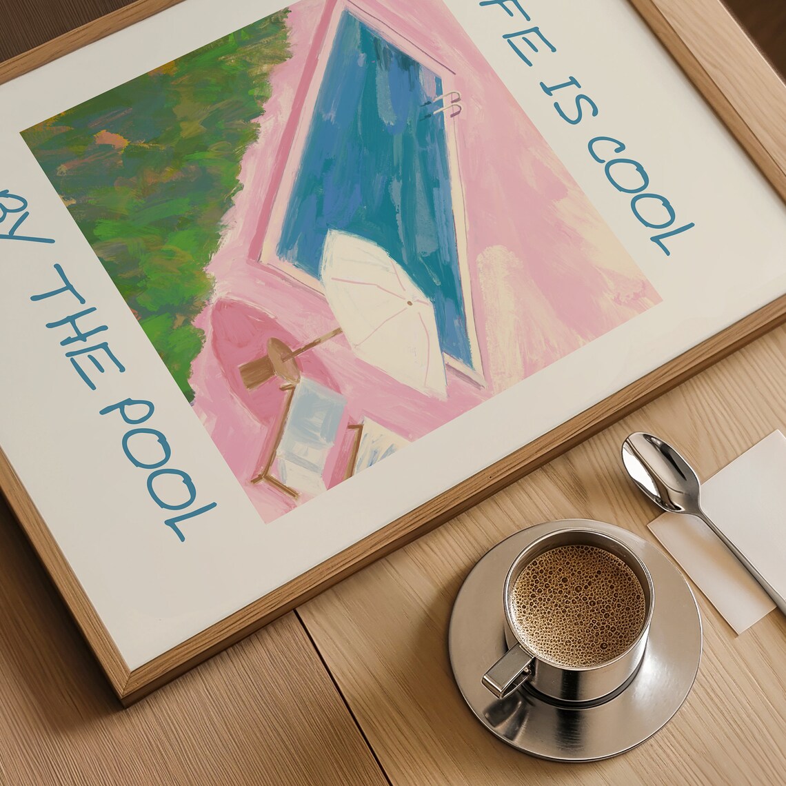 Life Is Cool By The Pool Funny Summer Poster - Image 3