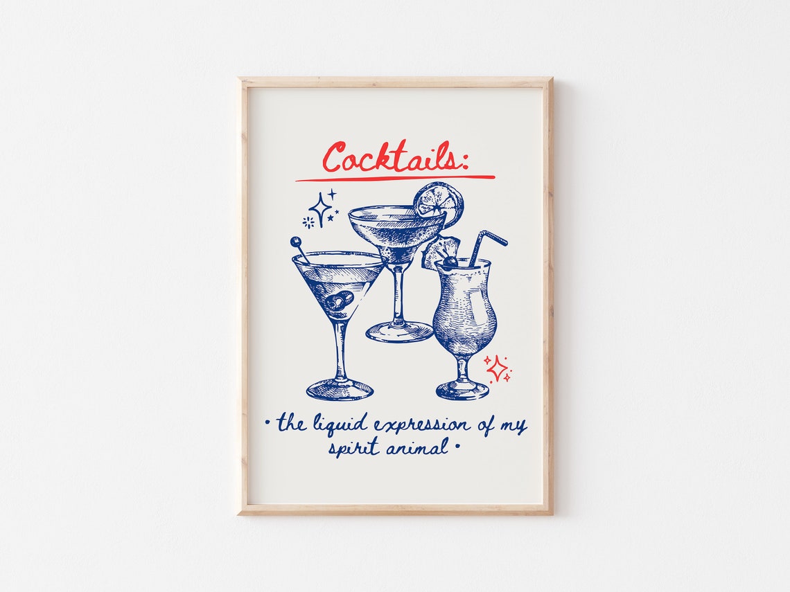 Cocktails The Liquid Expression Of My Spirit Animal Bar Poster - Image 2