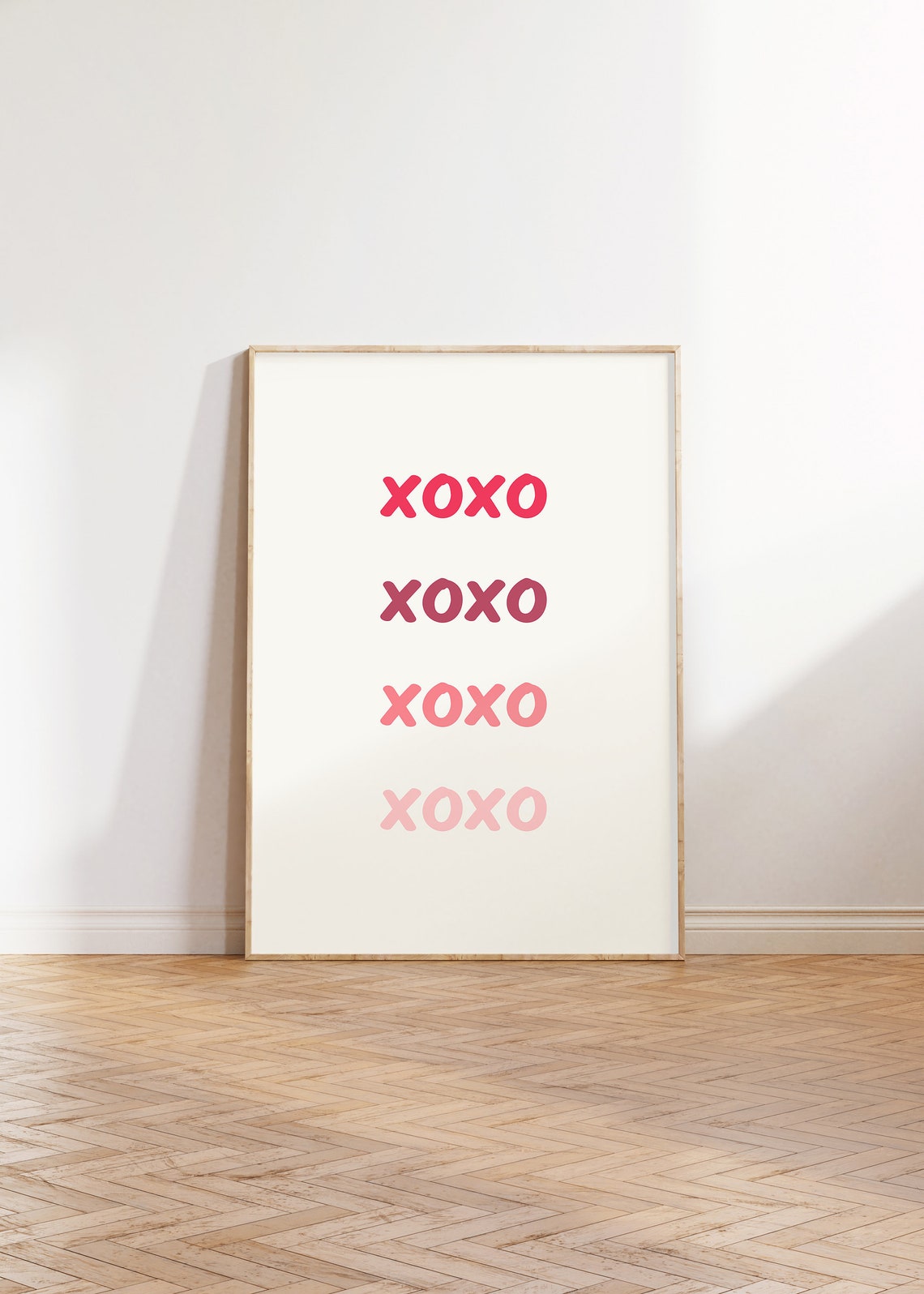 XOXO Ombre Pink Gradient Minimal Typographic Love Note Poster - Image 3