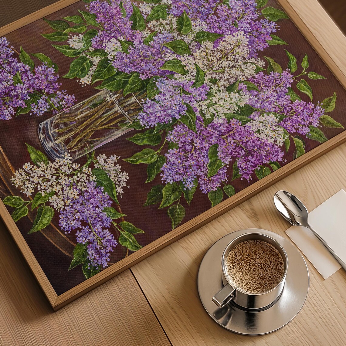 Lilac Bouquet Still Life Painting Floral Vase Classic Wall Art - Image 4