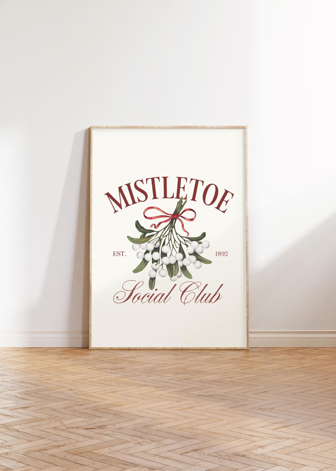 Mistletoe Social Club Botanical Christmas Holiday Art Poster - Image 2