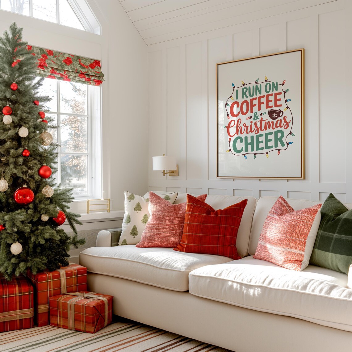 I Run On Coffee And Christmas Cheer, Boho Print - Image 3