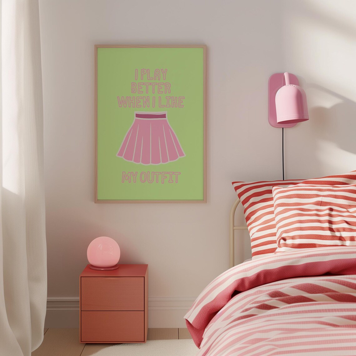 I Play Better When I Like My Outfit Pink Tennis Skirt Sports Poster - Image 3