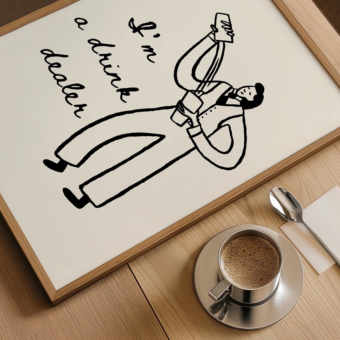 I'm a Drink Dealer Funny Bartender Minimalist Bar Cart Quote Poster - Image 4