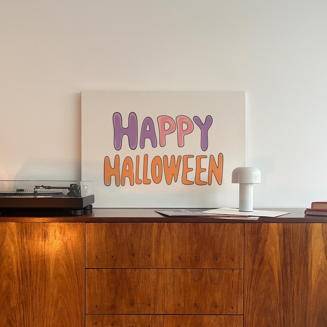 Happy Halloween Colorful Groovy Bubble Letter Retro Party Poster - Image 3