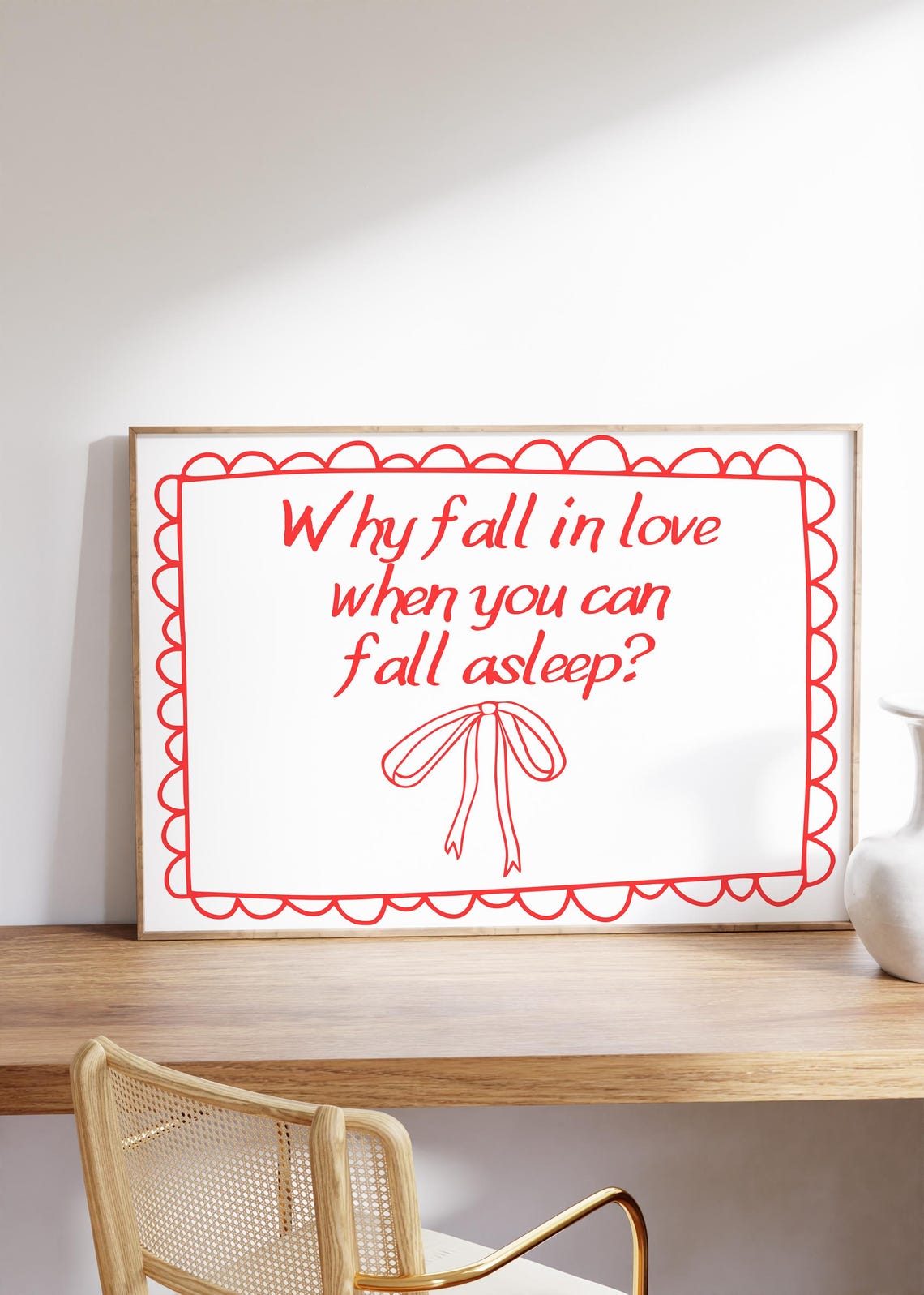 Why Fall In Love When You Can Fall Asleep Funny Quote Poster - Image 3