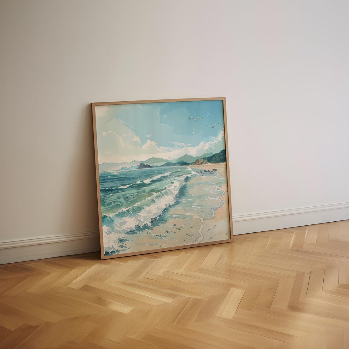 Bright Turquoise Waves Rolling Onto A Bright Sunny Beach Poster - Image 2