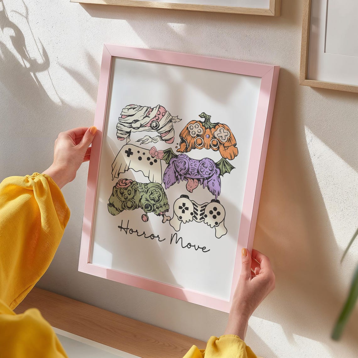 Horror Move Monster Game Controllers Mummy Pumpkin Ghost Gamer Poster - Image 3