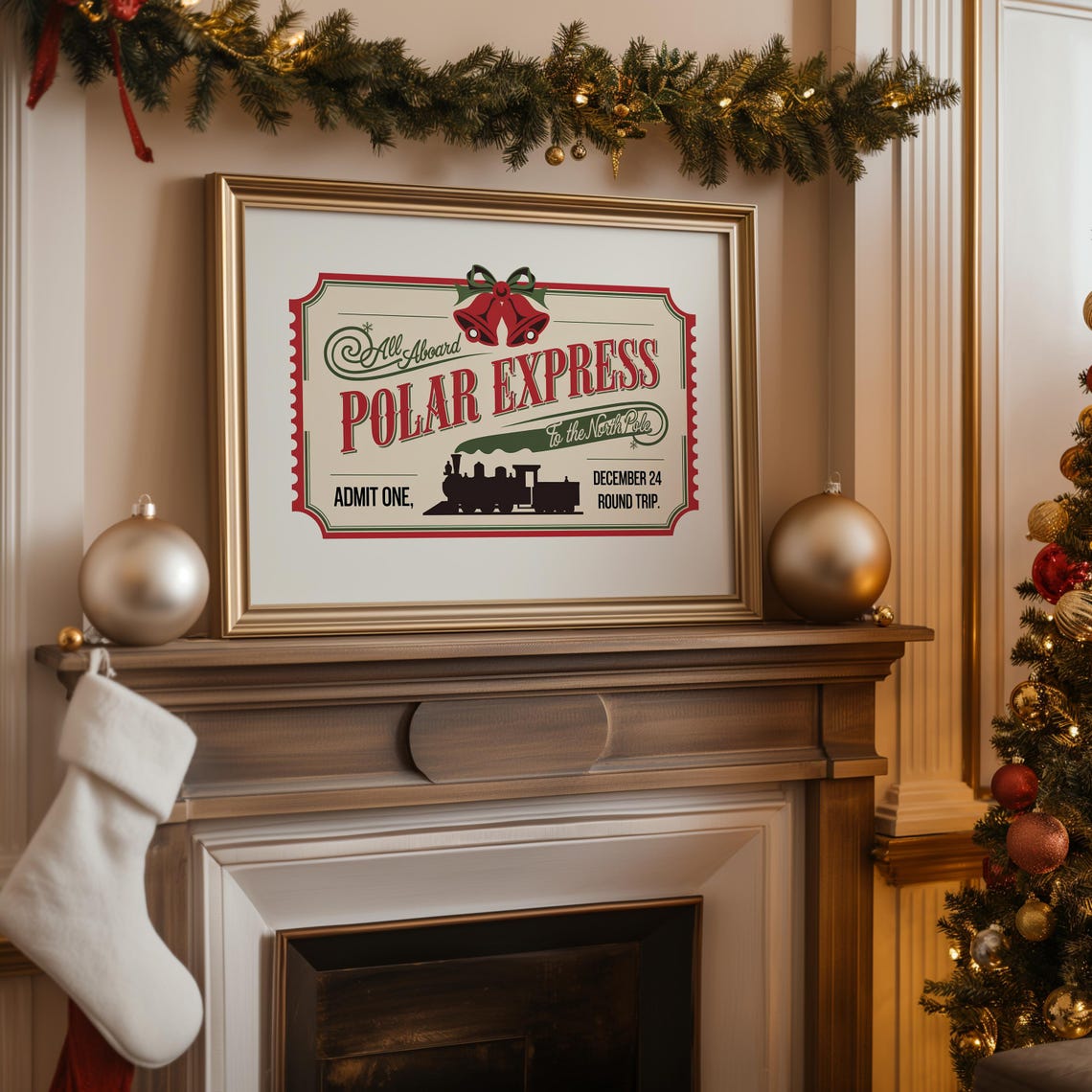 Polar Express To The North Pole Vintage Ticket Holiday Poster - Image 2