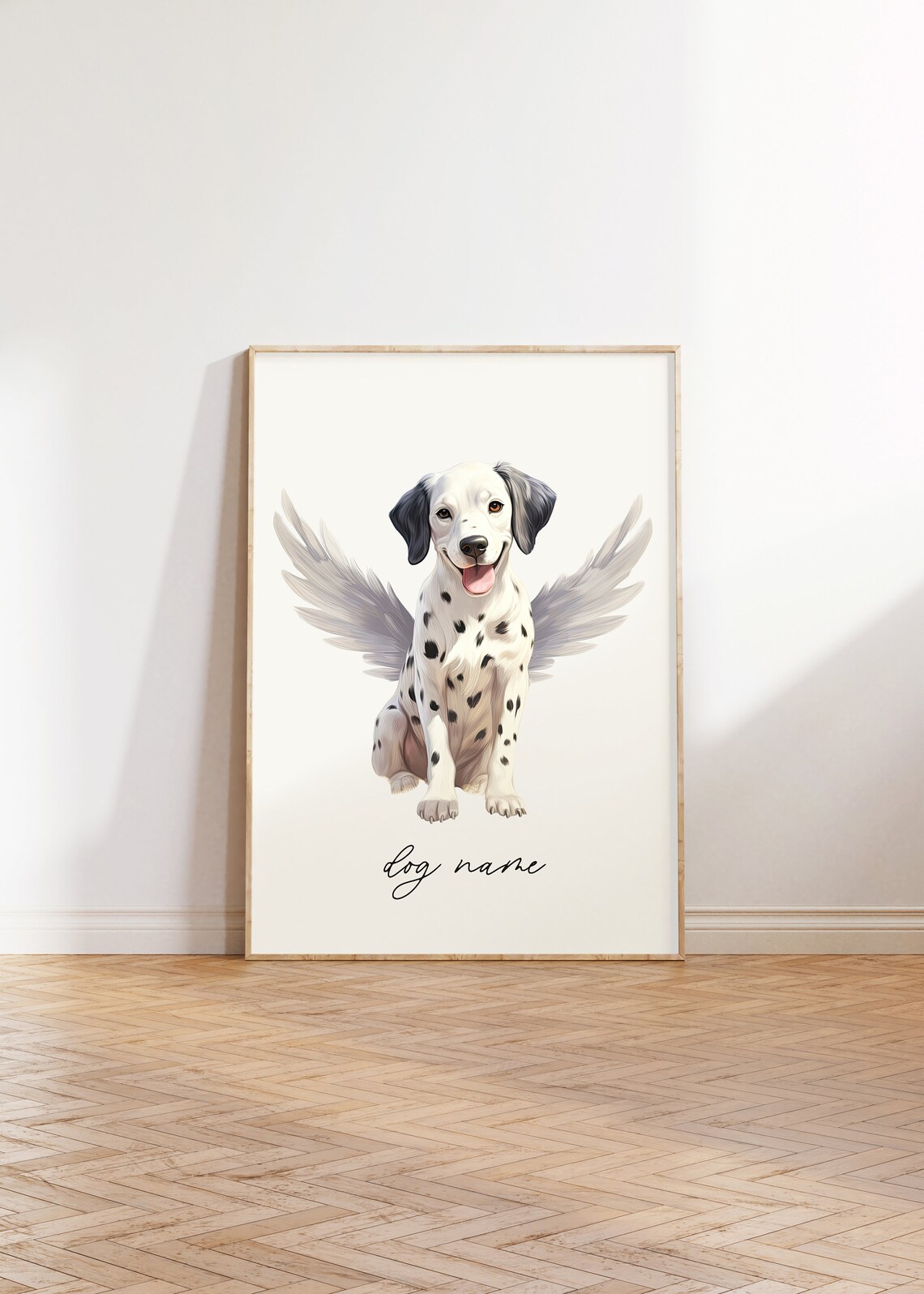 Dalmatian Dog Memorial Rainbow Bridge Print Pet Loss Memorial Portrait Angel Dog Print Pet Loss Sympathy Gift Custom Dog Memorial Gift - Image 3