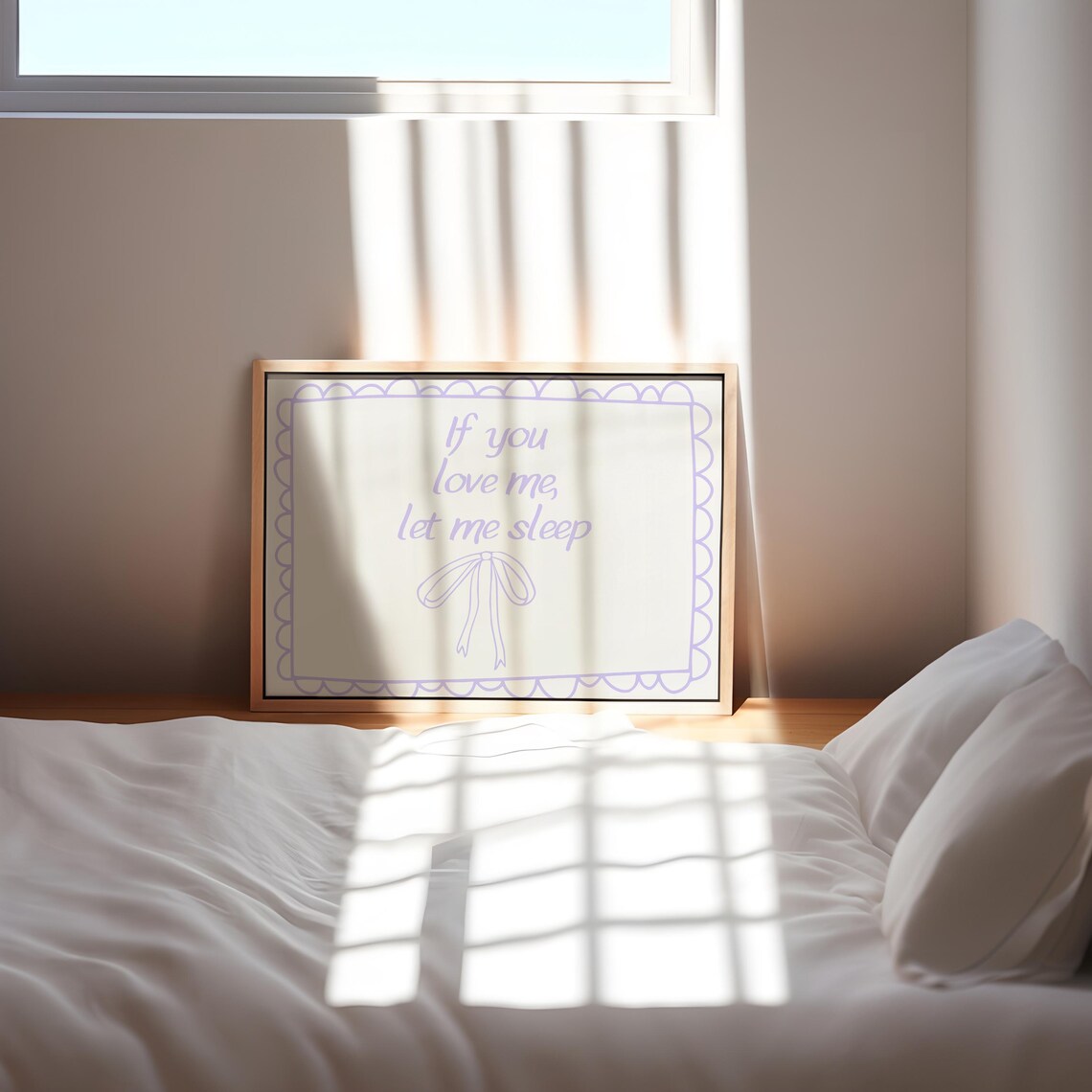 If You Love Me Let Me Sleep Lavender Bow Coquette Bedroom Poster - Image 3