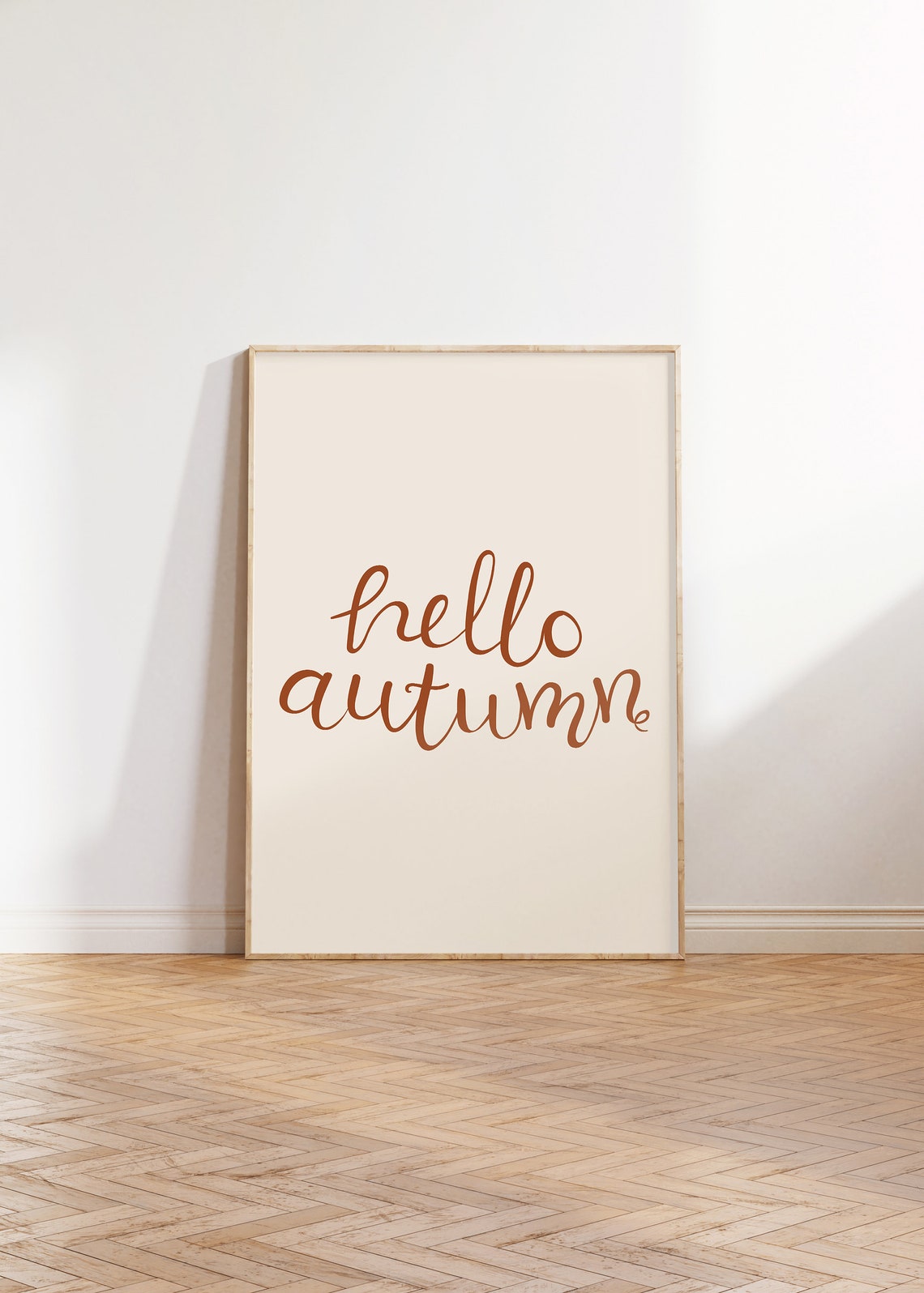 Hello Autumn Poster Fall Printables Wall Art Hello Fall Sign Neutral Fall Decor Autumn Wall Art Minimalist Fall Decor - Image 2