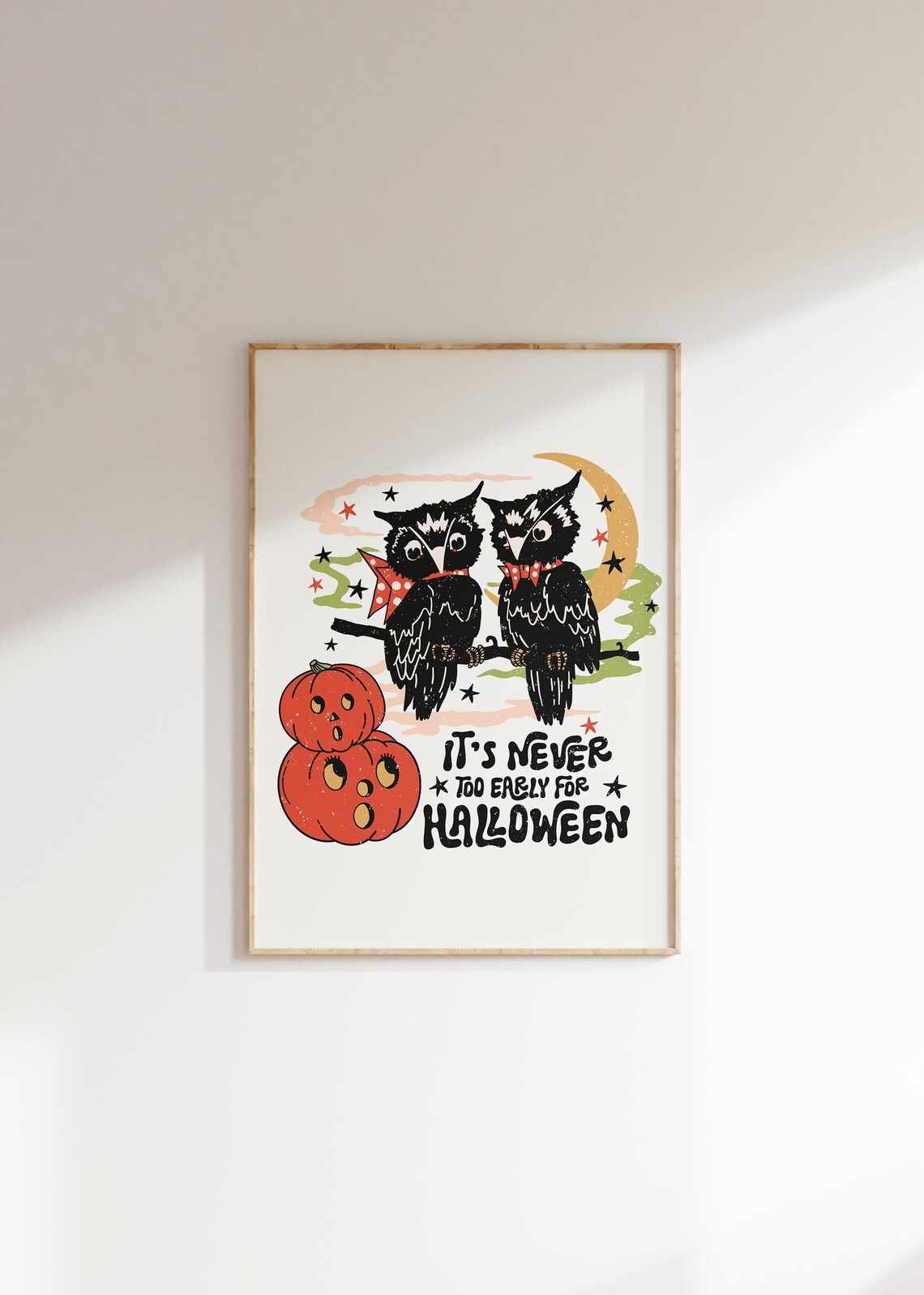 It’s Never Too Early For Halloween, Retro Pumpkin Art Print - Image 3