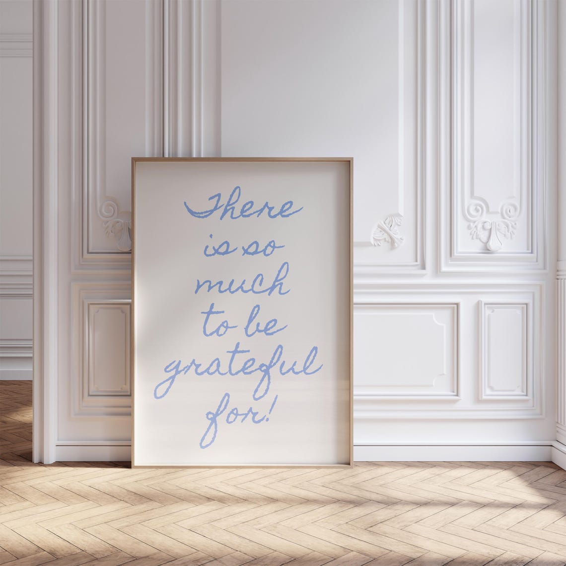 There Is So Much To Be Grateful For Positive Affirmations Light Blue Aesthetic Art Inspirational Quote Daily Reminder - Image 3