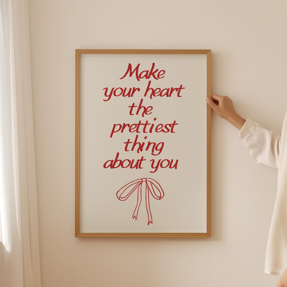 Make Your Heart The Prettiest Thing About You Red Quote Poster - Image 2
