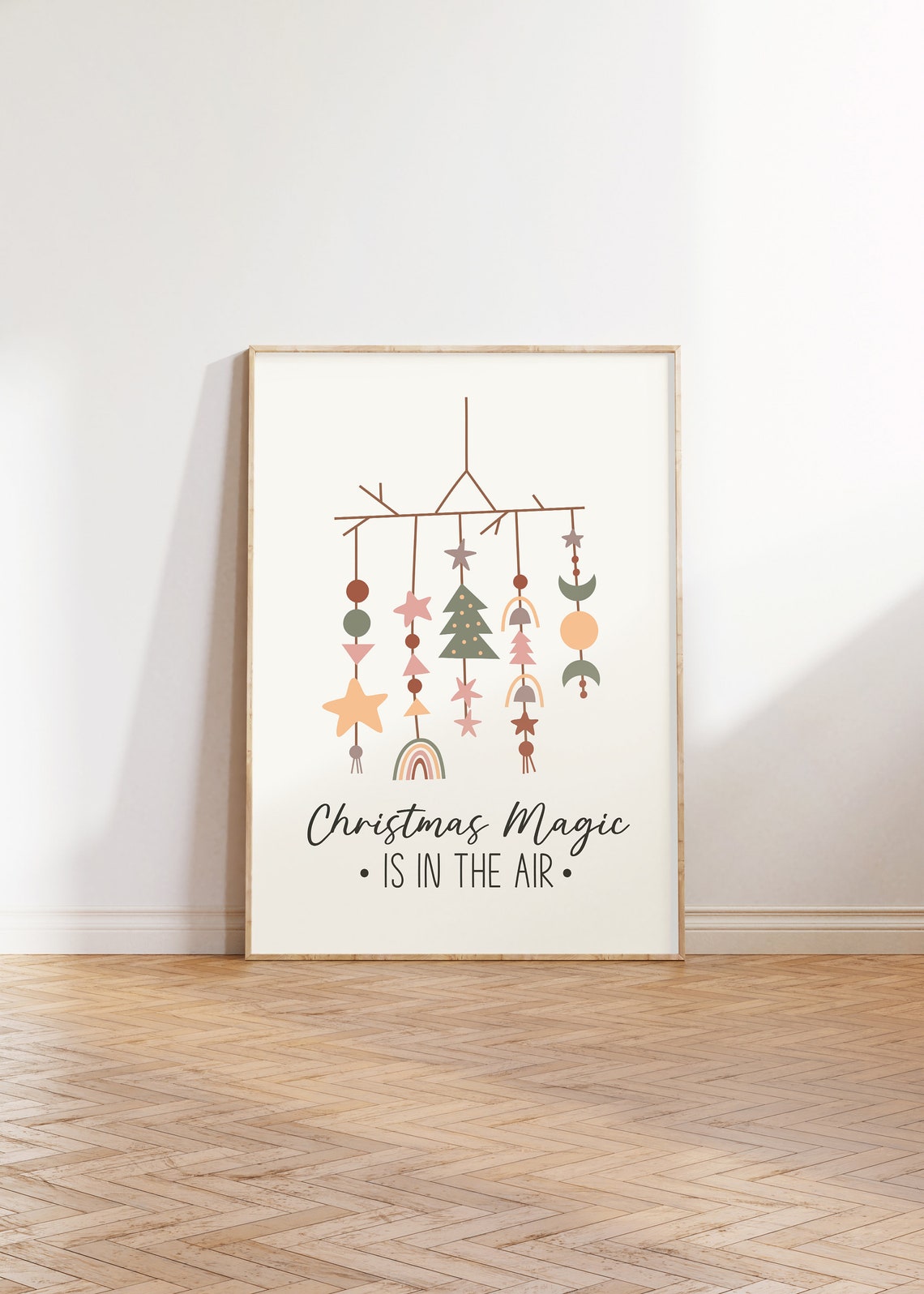 Christmas Magic Is In The Air Boho Mobile Minimalist Holiday Poster - Image 2