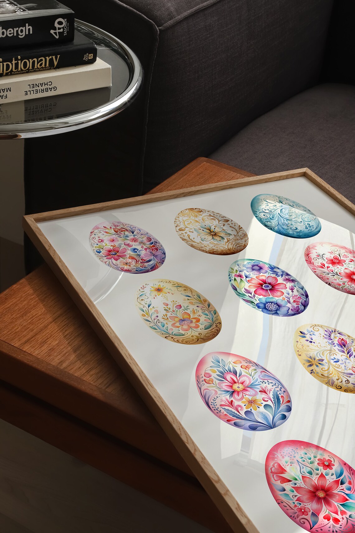 Easter Eggs Print, Scandinavian Folk Easter Decor - Image 3