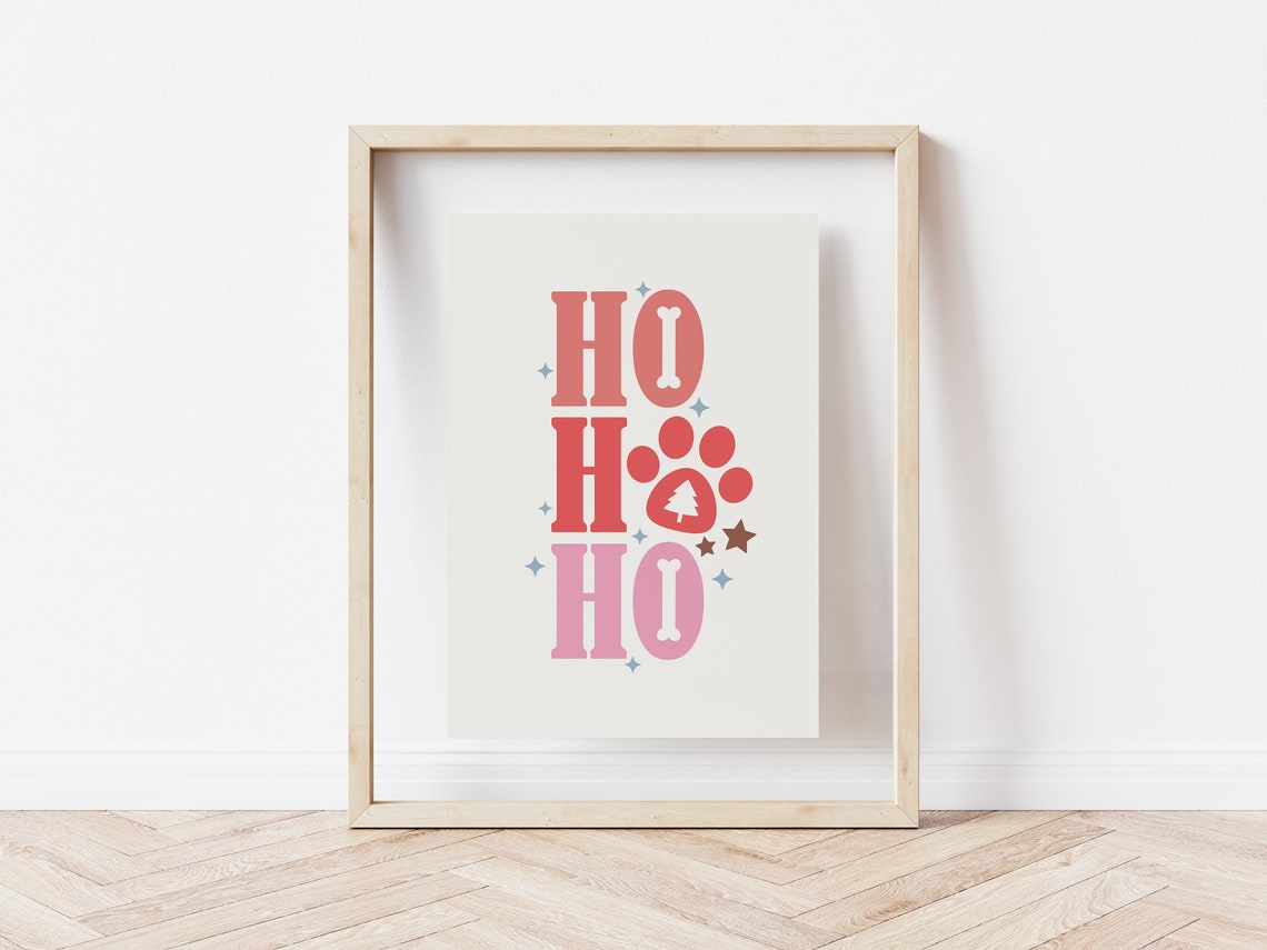 Ho Ho Ho Dog Paw Print Dog Quotes Print Christmas Dog Print Funny Dog Print Funny Christmas Decor Humorous Christmas Wall Art - Image 5