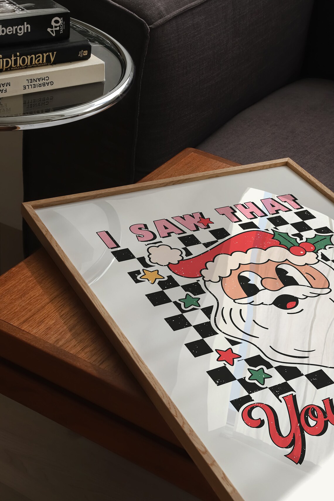 I Saw That You Nasty Retro Santa Claus Funny Christmas Poster - Image 5