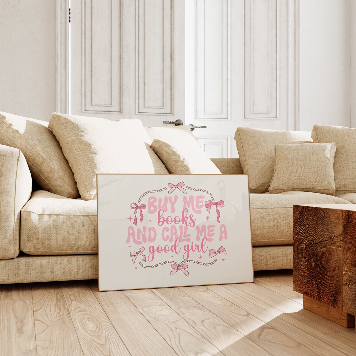 Buy Me Books And Call Me A Good Girl Pink Coquette Quote Poster - Image 3
