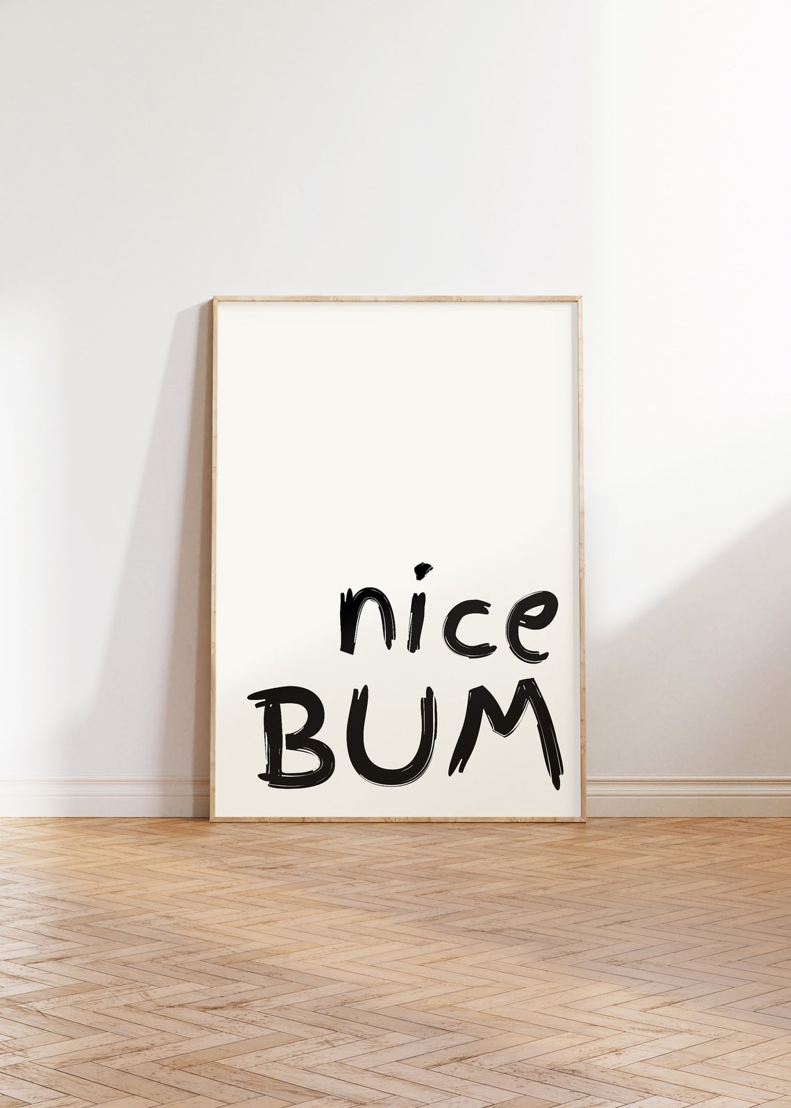 Nice Bum Funny Bathroom Quote Minimalist Typography Wall Poster - Image 5