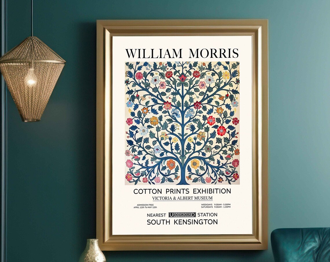William Morris Tree of Life Floral Textile Exhibition Poster