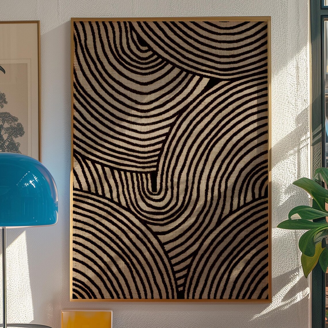 Abstract Lines Retro Psychedelic Art Print
