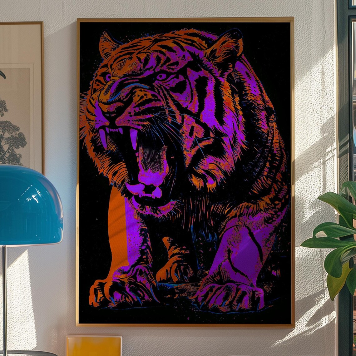 Tiger Art Print Maximalist Animal Poster