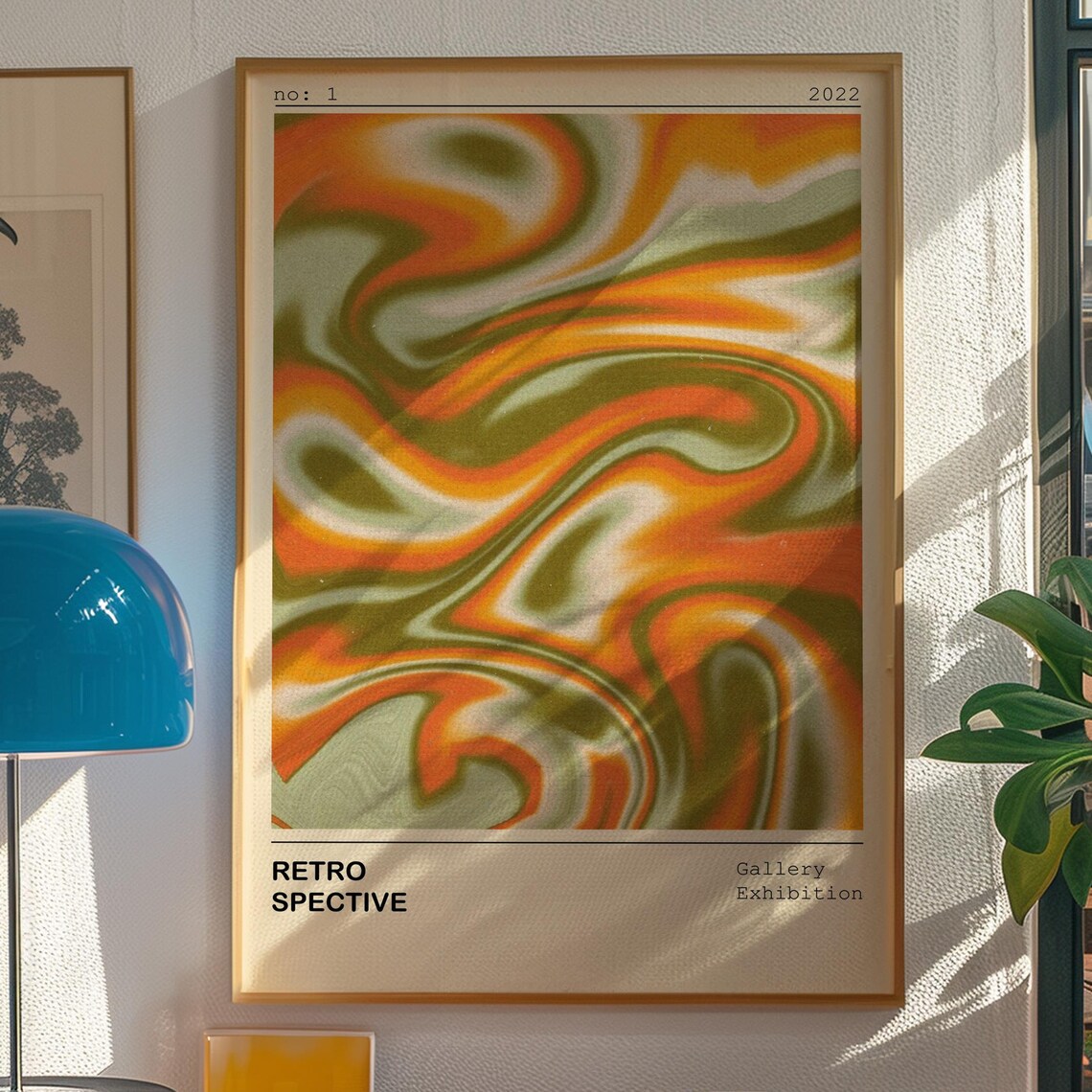 70s Psychedelic Gradient Retro Kitsch Art Print