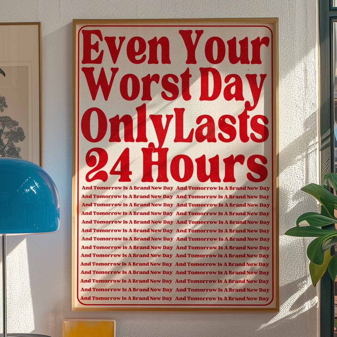 Red Typography Poster Positive Affirmation Wall Art