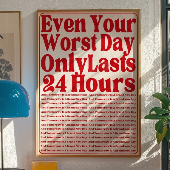 Red Typography Poster Positive Affirmation Wall Art