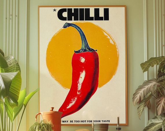 Chilli Pepper 70s Retro Kitchen Art Print