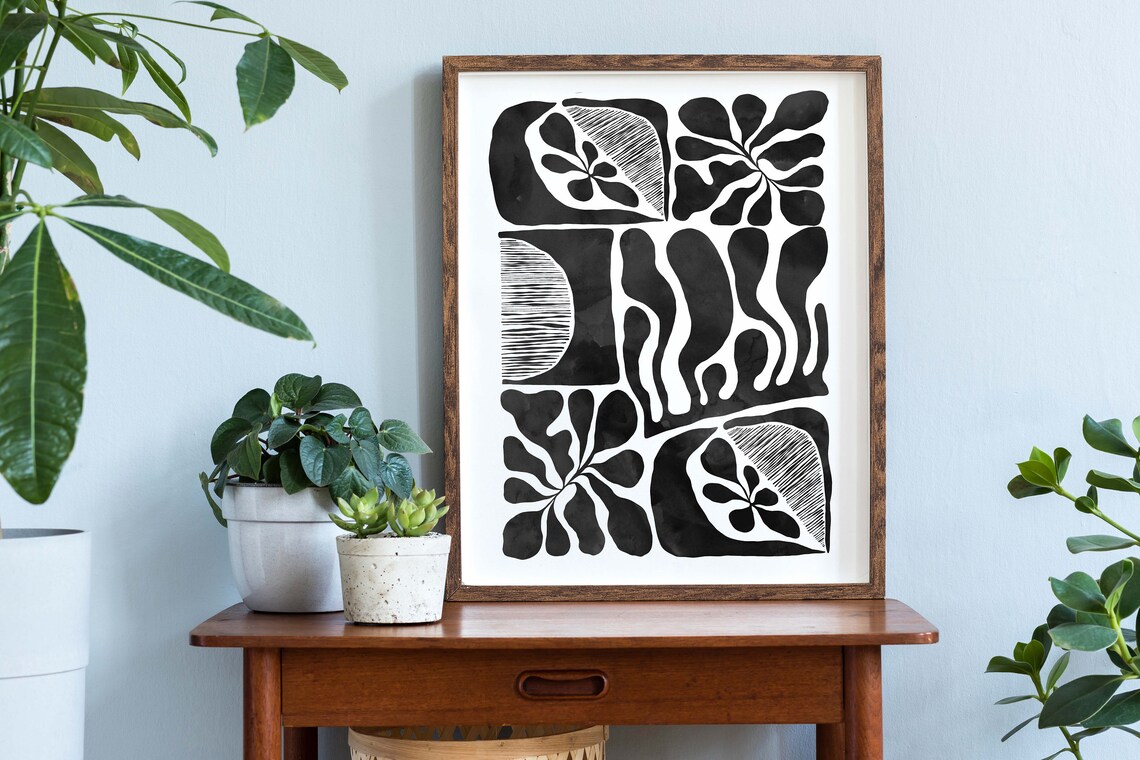 Abstract Organic Shapes Art Print, Japandi Minimalist - Image 3