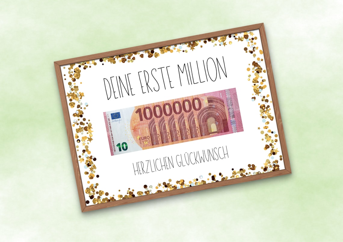 Your First Million Cash Gift, Golden Confetti Poster - Image 2