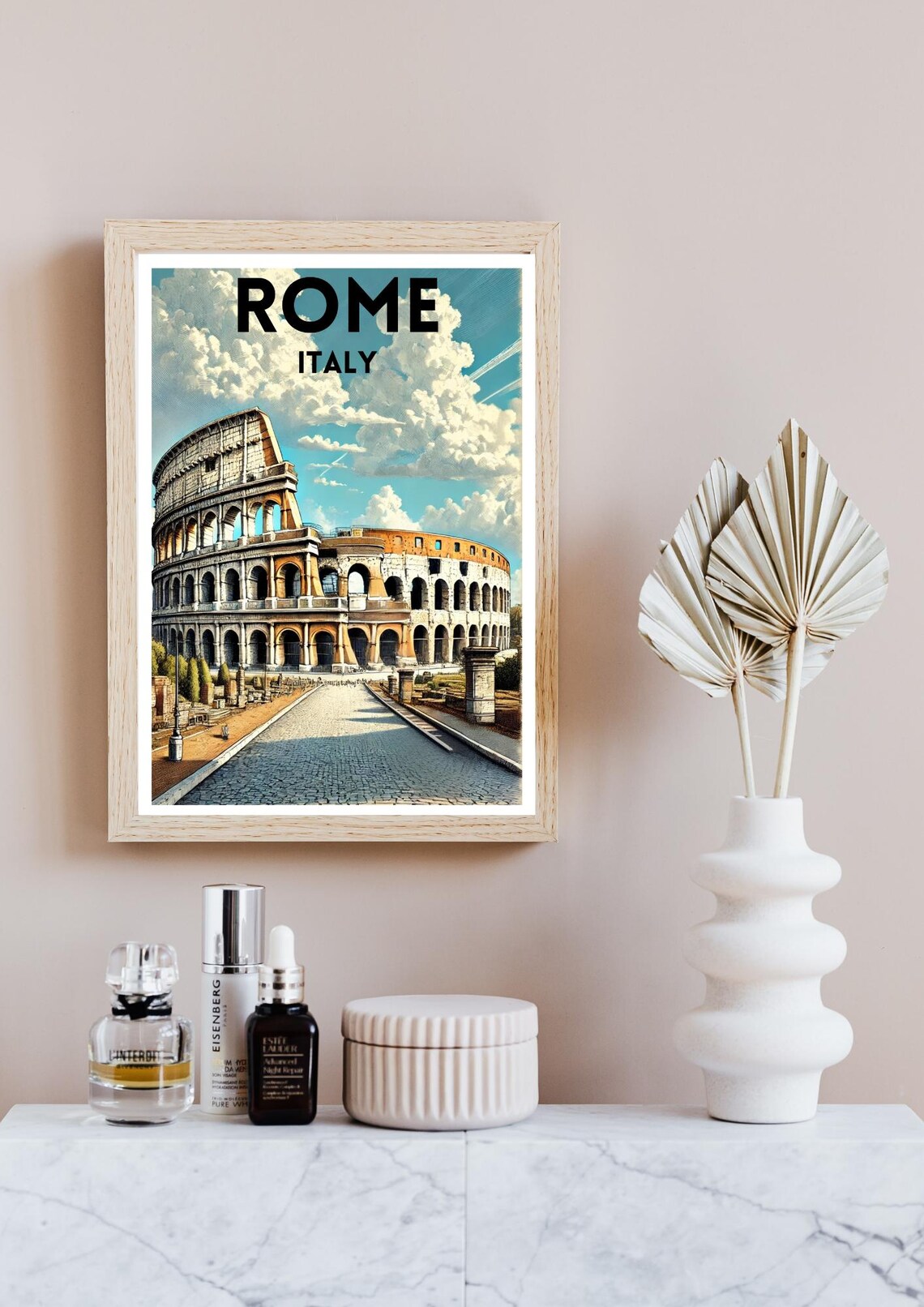 Rome Travel Poster Italian Travel Print Travel Decor Wall Art Colosseum Art Print Rome Illustration Print Rome Wall Art Modern Home Decor - Image 4