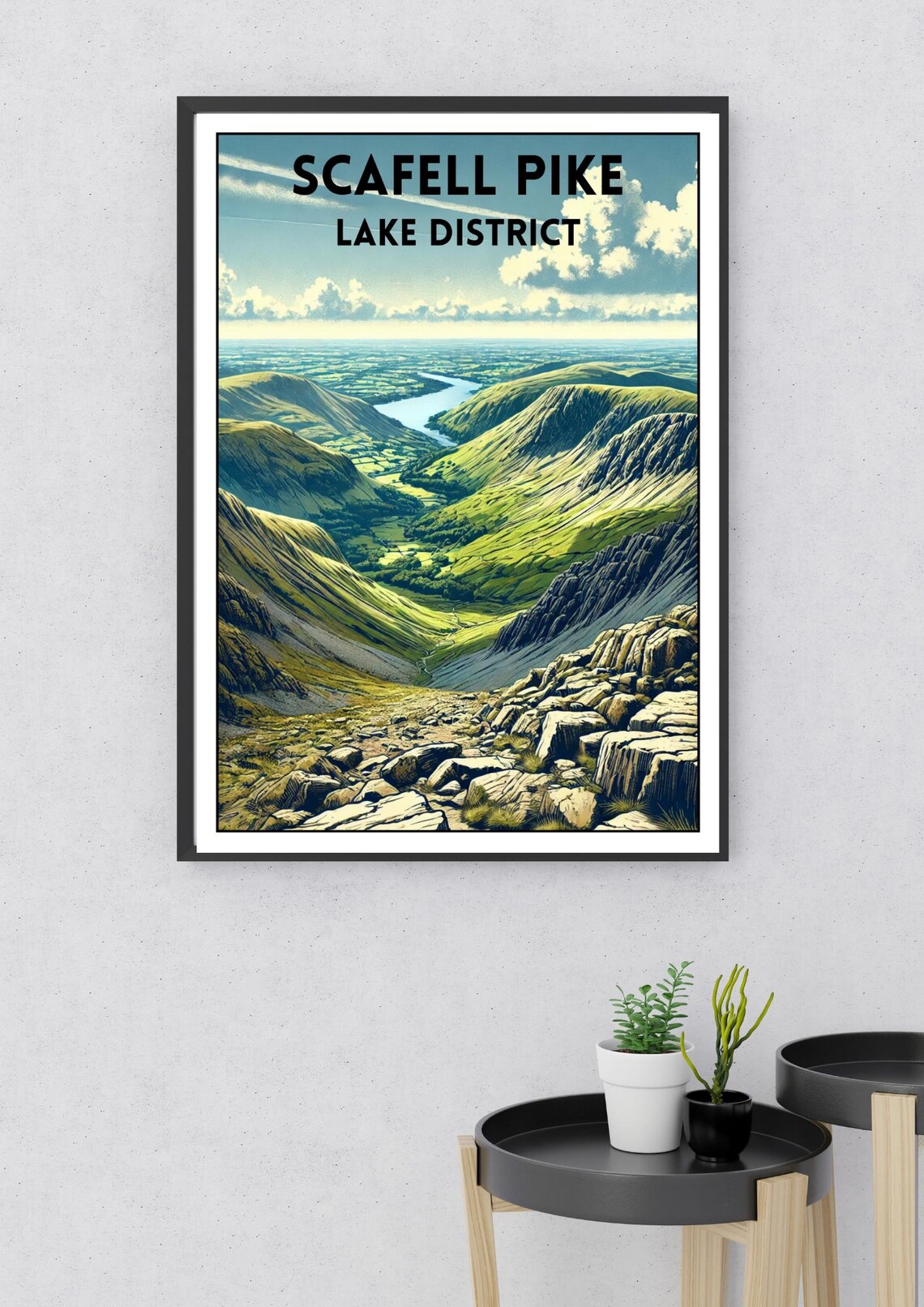 Lake District Scafell Pike Poster, Keswick Art Print - Image 2