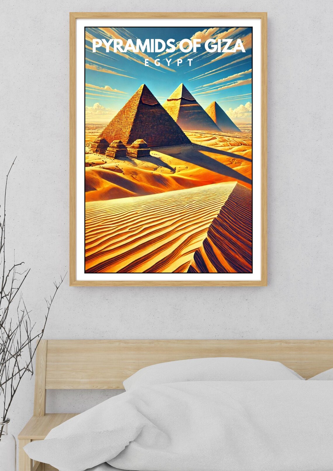 Pyramids of Giza Egypt Rippled Sand Dunes Vintage Travel Poster - Image 5